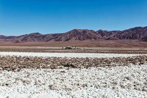 Landscape of the Hidden Baltinache Lagoons - Atacama Desert - Chile. photo