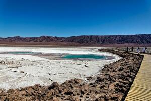 Landscape of the Hidden Baltinache Lagoons - Atacama Desert - Chile. photo