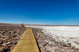 Landscape of the Hidden Baltinache Lagoons - Atacama Desert - Chile. photo