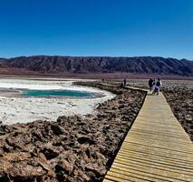 Landscape of the Hidden Baltinache Lagoons - Atacama Desert - Chile. photo