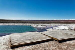 Landscape of the Hidden Baltinache Lagoons - Atacama Desert - Chile. photo