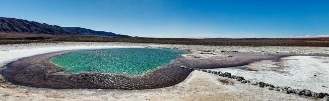 Landscape of the Hidden Baltinache Lagoons - Atacama Desert - Chile. photo