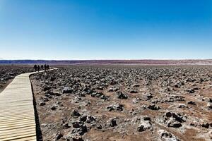 Landscape of the Hidden Baltinache Lagoons - Atacama Desert - Chile. photo