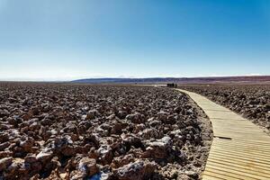 Landscape of the Hidden Baltinache Lagoons - Atacama Desert - Chile. photo