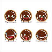 Cartoon character of cookies with jam with smile expression vector