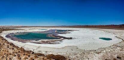 paisaje de el oculto baltinache lagunas - atacama Desierto - Chile. foto