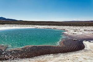 Landscape of the Hidden Baltinache Lagoons - Atacama Desert - Chile. photo