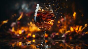 wine beer drink background in glass photo