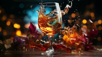 wine beer drink background in glass photo