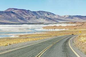 Landscapes on the way to the Altiplanic Lagoons in the Atacama Desert - San Pedro de Atacama - Chile photo