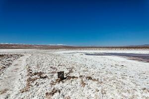 Landscape of the Hidden Baltinache Lagoons - Atacama Desert - Chile. photo