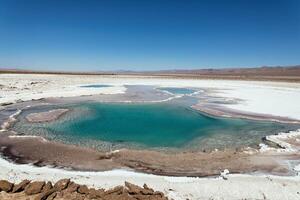 Landscape of the Hidden Baltinache Lagoons - Atacama Desert - Chile. photo