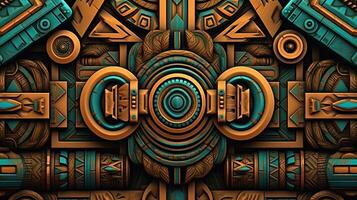 tribal patterns, digital art illustration, Generative AI photo