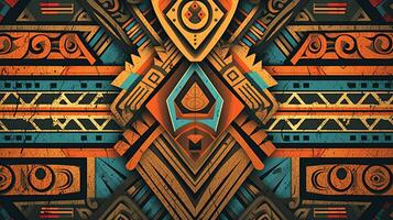 tribal patterns, digital art illustration, Generative AI photo
