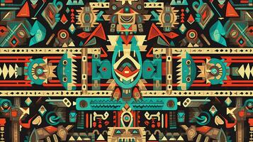 tribal patterns, digital art illustration, Generative AI photo