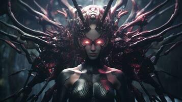super villain is a supernatural entity, digital art illustration, Generative AI photo