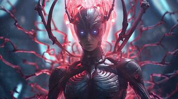 mystical super criminal is a mutant, digital art illustration, Generative AI photo