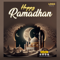 Ramadan kareem sociale media modello con islamico sfondo design psd