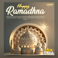 Ramadan Kareem social media template with islamic background design psd