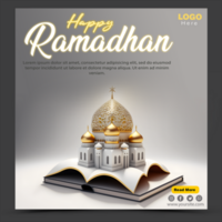 Ramadan Kareem social media template with islamic background design psd