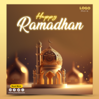 Happy ramadan islamic month social media post template psd