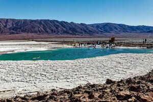 Landscape of the Hidden Baltinache Lagoons - Atacama Desert - Chile. photo