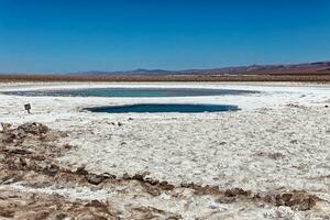 Landscape of the Hidden Baltinache Lagoons - Atacama Desert - Chile. photo