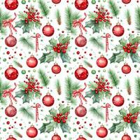 Watercolor Christmas seampless pattern. Perfect as digital paper, wrapping paper, fabric, wallpaper, scrapbooking photo