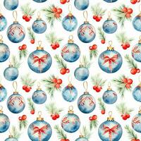 Watercolor Christmas seampless pattern. Perfect as digital paper, wrapping paper, fabric, wallpaper, scrapbooking photo