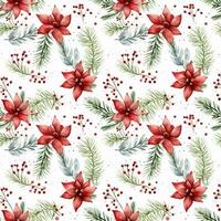 Watercolor Christmas seampless pattern. Perfect as digital paper, wrapping paper, fabric, wallpaper, scrapbooking photo