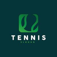 tenis Deportes logo, pelota y raqueta diseño para sencillo y moderno torneo campeonato Deportes vector