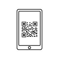 qr código icono vector