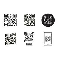 qr código icono vector