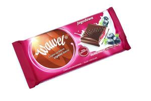 KHARKOV, UKRAINE - JANUARY 3, 2021 Wawel chocolate production. Wawel is polish confectionery company producing chocolates and snacks founded in 1898 in Krakow, Poland photo