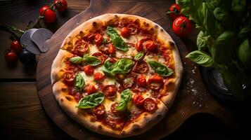 italiano pepperoni Pizza ai generativo imagen foto