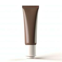 Blank empty cosmetic tube on white background for cosmetic or other product mockup AI Generative photo