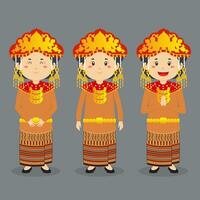 South Sumatra Indonesian Character with Various Expression vector