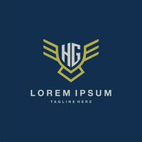 HG initial monogram logo for creative eagle line image vector design