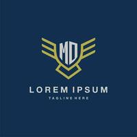 MO initial monogram logo for creative eagle line image vector design