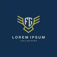 FG initial monogram logo for creative eagle line image vector design