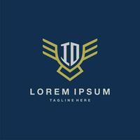 IO initial monogram logo for creative eagle line image vector design