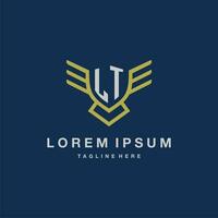 LT initial monogram logo for creative eagle line image vector design