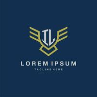 IL initial monogram logo for creative eagle line image vector design