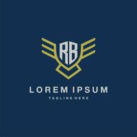 RB initial monogram logo for creative eagle line image vector design