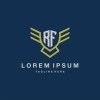 RF initial monogram logo for creative eagle line image vector design