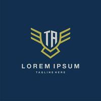 TA initial monogram logo for creative eagle line image vector design