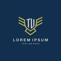 TU initial monogram logo for creative eagle line image vector design