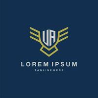 UA initial monogram logo for creative eagle line image vector design