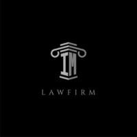 IM initial monogram logo lawfirm with pillar design vector