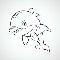 Vector cute dolphin cartoon illustration